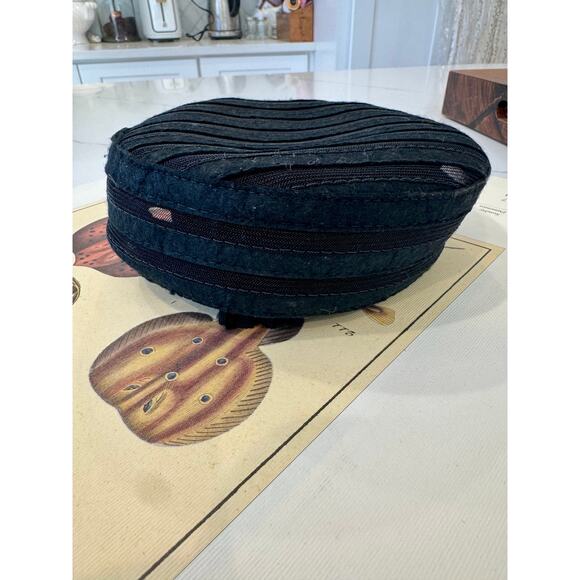 Antique Victorian Mourning Bonnet / Cap (Black Silk & Mesh) main image 5